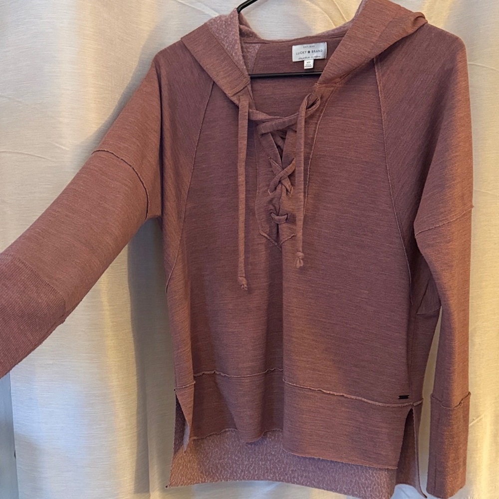 Lucky Brand Maroon Hoodie Top
